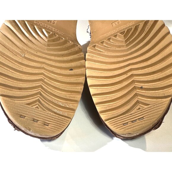 Troentorp Swedish Clogs Brown Leather Lace-Up Size 41 Wooden Sole Handmade Shoes - Picture 13 of 16